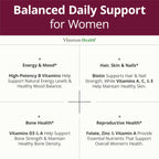 Vimerson Health Multivitamin for Women: Methylated B Vitamins, Chelated Minerals and Bioavailable D3 for Focus and Energy Support – Daily Womens Multivitamins and Multiminerals – 60 Capsules