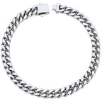 ChainsHouse Stainless Steel Cuban Link Bracelet for Men, 5mm 7.5 inch
