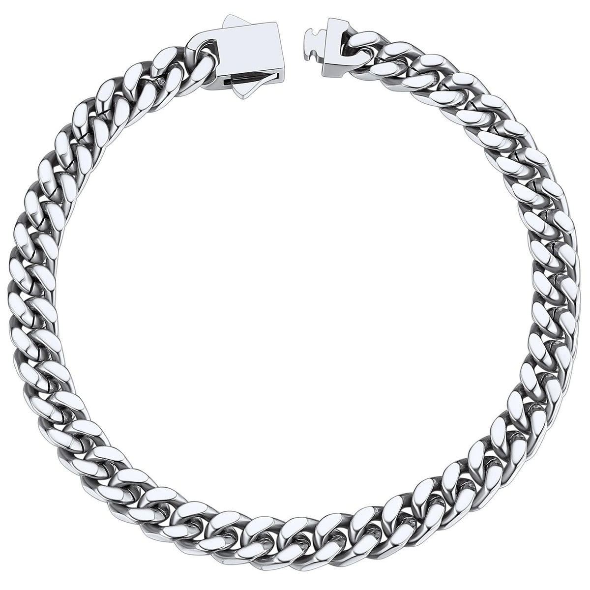 ChainsHouse Stainless Steel Cuban Link Bracelet for Men, 5mm 7.5 inch