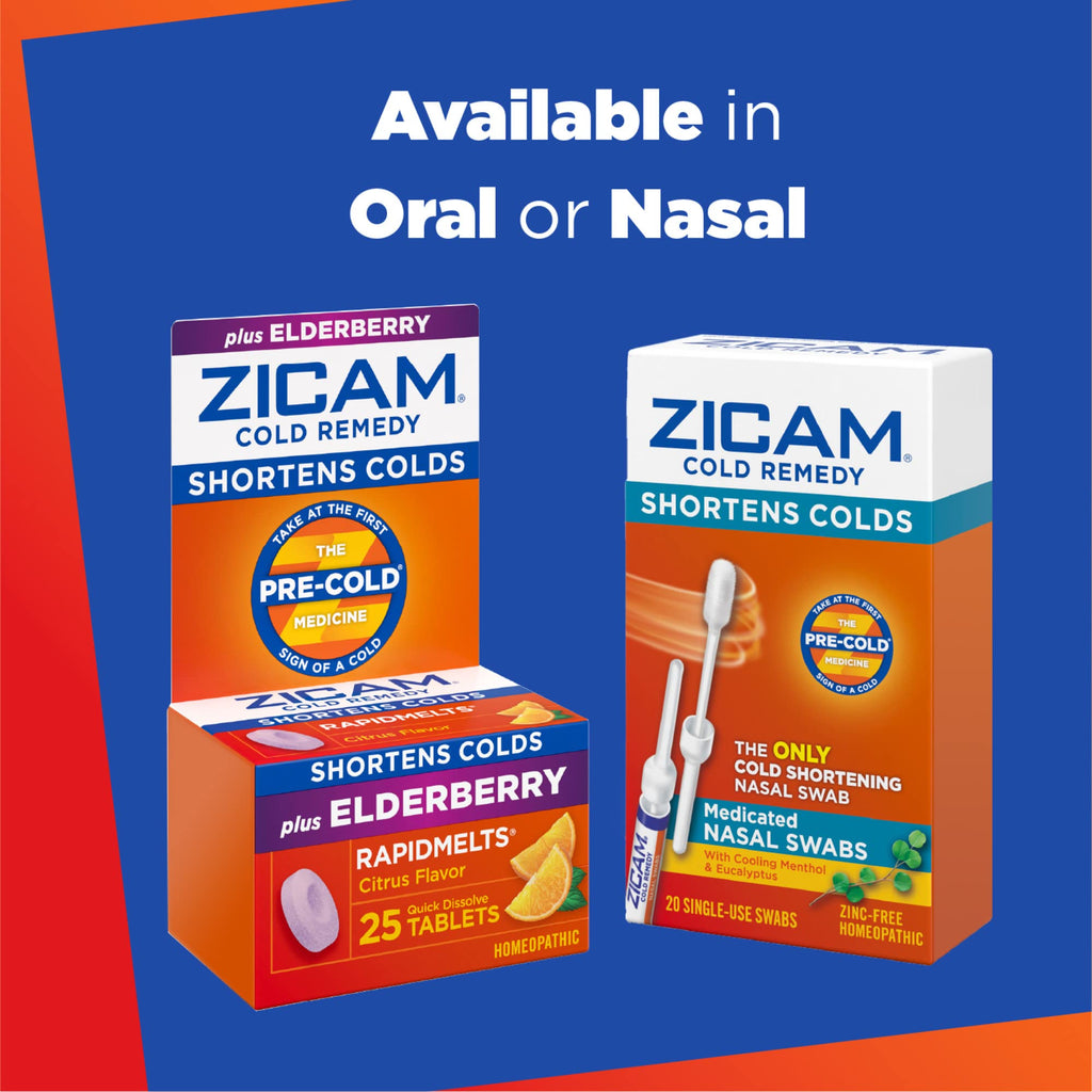 Zicam Cold Remedy Zinc RapidMelts, Cherry Flavor, Homeopathic, Cold Shortening Medicine, Shortens Cold Duration, 25 Count (Pack of 2)