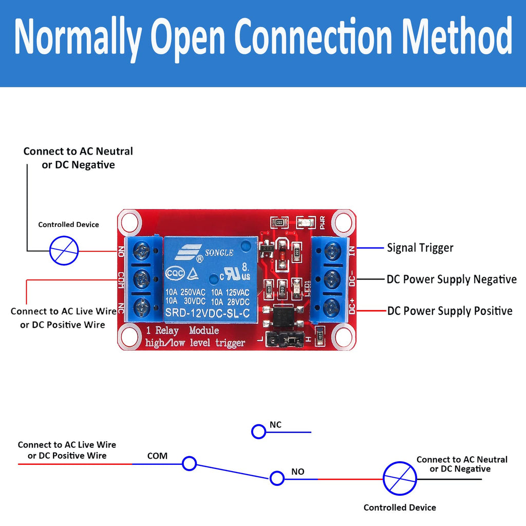 AEDIKO 10pcs Relay Module DC 12V Relay Board 1 Channel with Optocoupler Isolation Support High or Low Level