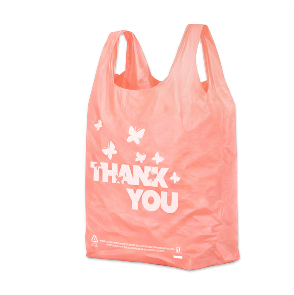 YoYoRain PINK Thank you bags, 800PCS T shirt bags, To Go Bags,Grocery bags, Reusable and Disposable,Perfect for Small Business,Take Out,Retails,11"x6"x21"(800)