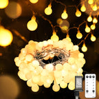 suddus 43FT Connectable Globe String Lights Plug in Remote Warm White
