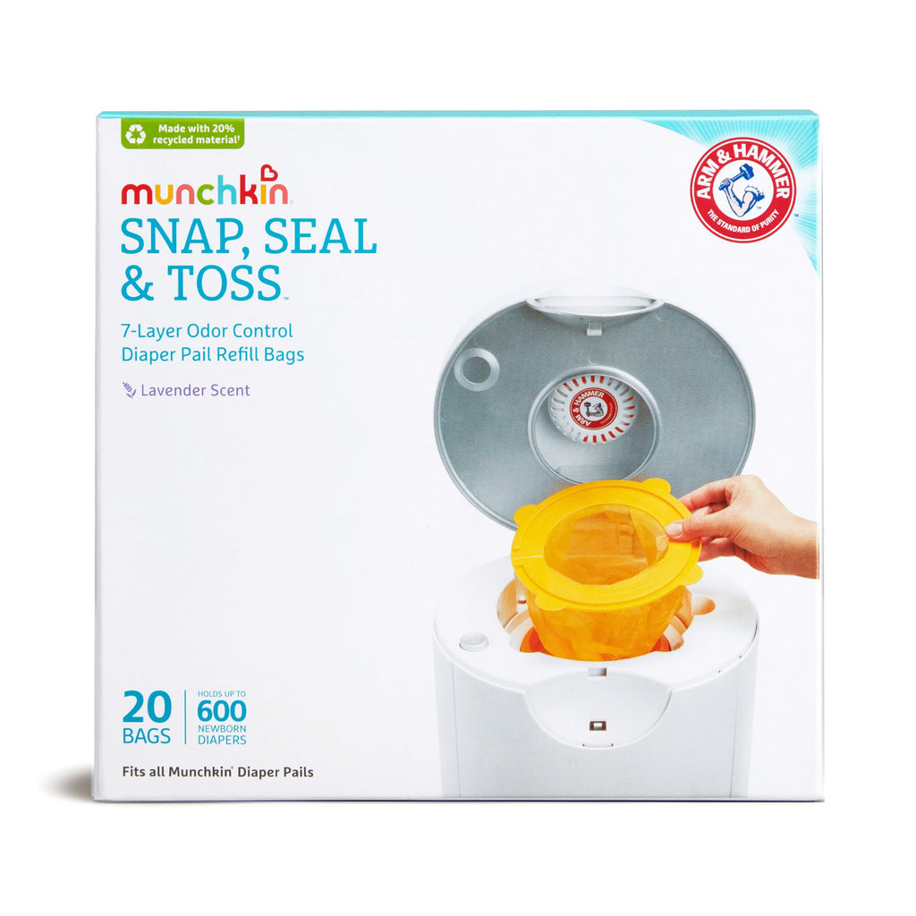 Munchkin Arm & Hammer Snap, Seal & Toss Refill Bags, 20 Pack