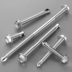 Wensilon (300Pcs) #12×1" Hex Washer Head Self Drilling Screws, 410 Stainless Steel Metal SheetScrews，TEK Screws, Sheet Metal Self Tapping Screws