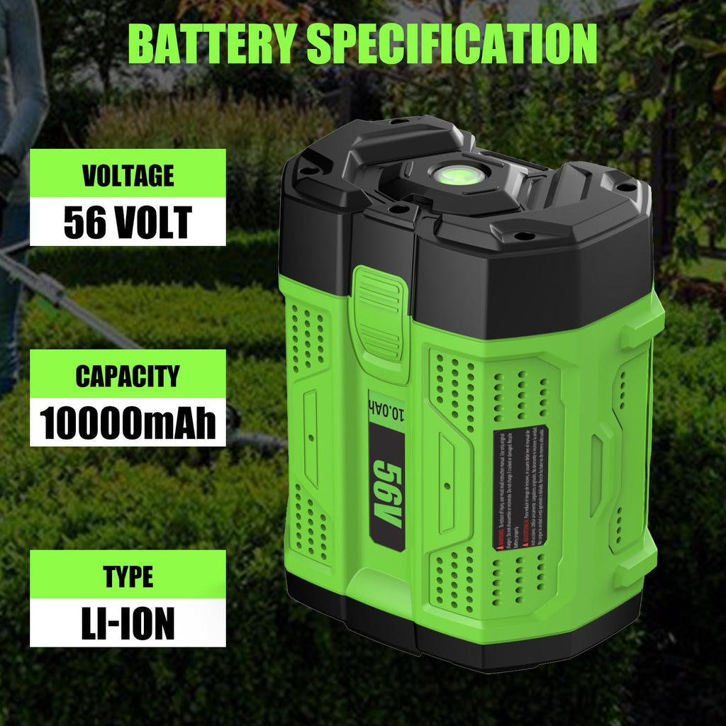Forrat 1Pack BA5600T 10000mAh 56V Replacement Battery for EGO 56V Battery 10.0Ah Compatible with EGO Battery 56Volt Cordless Tools (Green)