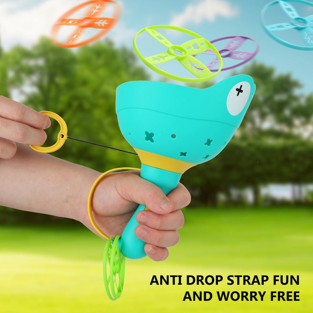 daboot Outdoor Flying Disc Launcher Toys for Kids Ages 4-8 (Red & Green)