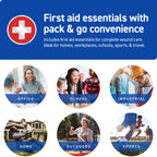 Care Science First Aid Kit All Purpose, 300 Pieces | Professional Use for Travel, Work, School, Home, Car, Survival, Camping, Hiking, and More