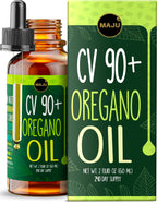 MAJU Oregano Oil Drops - Potent 90%+ Carvacrol (2 fl Oz) Wild Mediterranean Essential Oil of Oregano Liquid, Aceite de Oregano, Immune and Seasonal Support
