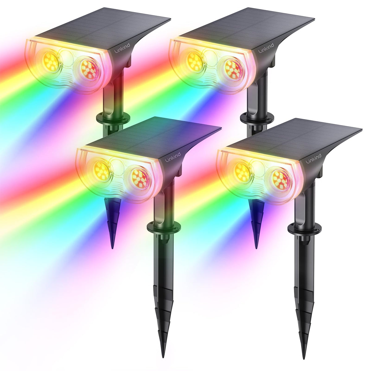 Linkind Halloween Solar Lights Outdoor Spotlight Waterproof RGB 4 Pack