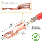 10pcs 8 Awg - #10 (M5) Sanuke Wire Lugs Ring Terminal Connectors Ends Heavy Duty for Battery Cable Lug Wire Electrical Eyelets with 3:1 Dual Wall Adhesive Heat Shrink