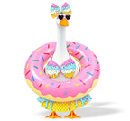 Porch Goose Outfits Summer Swimsuit - 5-Piece Ice Cream Theme Large Lawn Goose Clothes with Bikini, Bow Headband, Star Sunglasses, Swim Ring & Pump, Outdoor Yard Decor (Girlfriend Theme)