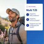 Pure Encapsulations Multi T/D - Multivitamin & Mineral Supplement - for Daily Wellness, Cardiovascular & Immune Health* - Rich in Vitamins & Minerals - Gluten Free & Vegetarian - 60 Capsules