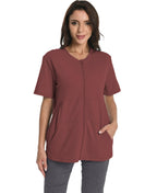 Mastectomy Shirt with Drain Pockets Breast Mastectomy Recovery Supplies Nephrostomy Drain Bag Tummy Tuck Must Haves Clothing Comfy Post OP Camisoles After Mastectomy Short Sleeve Shirts Wine Red