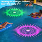 2026 Upgrade Solar Powered Floating Pool Lights(2 Pack), 1800mAh Pool Lights That Float with Remote, 42 Lighting, Timer Function, IP68 Waterproof for Inground/Above Ground Pool, Pool Party, Bathtub