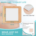 20Pcs Castor Oil Pack Wrap, Castor Oil Packs for Liver Detox, Highly Absorbent 8.7"*7.9" Self-Adhesive Castor Oil Wrap Organic Cotton, No Wash, Easy to Use, Anti-Seepage(Oil Not Included)