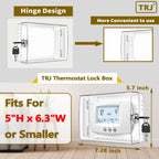 TRJ 2 PCS Large Thermostat Lock Box with Key, Clear Thermostat Cover with Lock for Thermostat on Wall, Lockable Thermostat Lock Box Cover, AC Lock Box Cover with Key Fit Thermostat 5"Hx6"W or Smaller