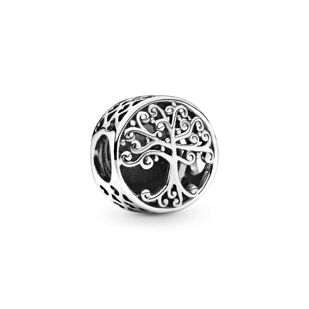 PANDORA Family Tree Charm - Engraved Family Message - Meaningful Keepsake - Jewelry for Women with Gift Box - Compatible Moments Charm Bracelets - Sterling Silver