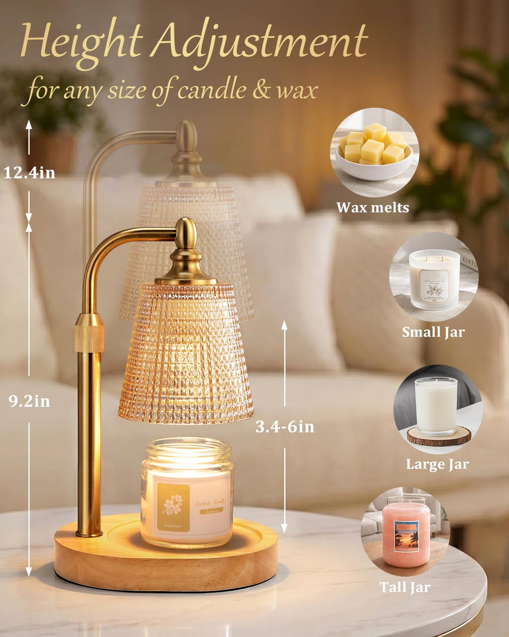 Candle Warmer Lamp with Timer,Birthday Gifts for Women Mom Home Decor