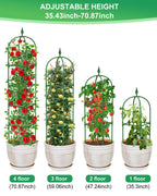 MYMULIKE 2 Pack Garden Obelisk Trellis for Climbing Plants Outdoor & Indoor - 6Ft Rustproof Garden Trellis Plant Support Cage for Vines, Flowers, Vegetables, Roses | Heavy-Duty, Adjustable