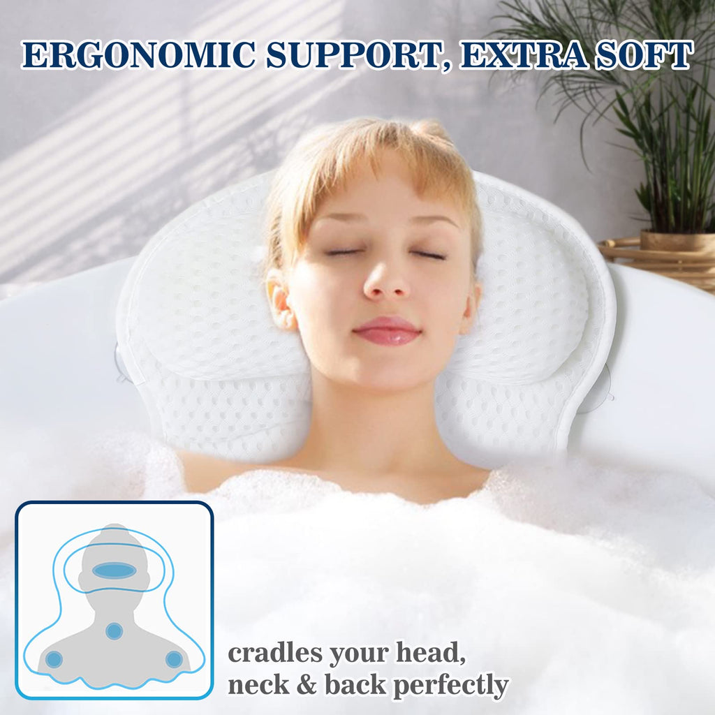 Ozyalo Bath Pillows for Tub, Luxury Bathtub Pillow for Head & Neck Support
