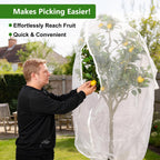 Jevrench 2-Pack 4 x 6 ft Garden Netting Bags with Zipper and Drawstring