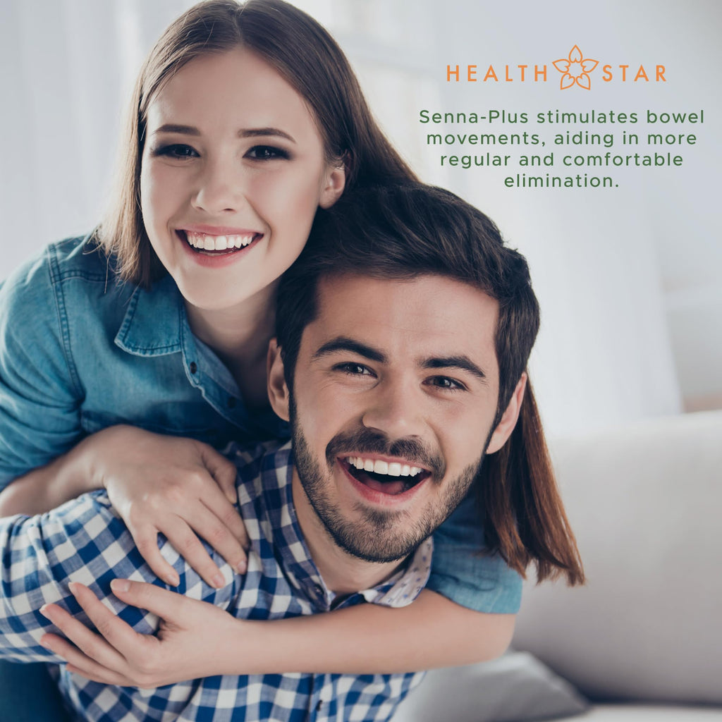 Health Star Senna Plus Laxative & Stool Softener Tablets 50mg / 8.6mg Strength Natural Vegetable Stimulant Laxative| Gentle Constipation Relief| Docusate Sodium for Bowel Movement (1,000 Tablets