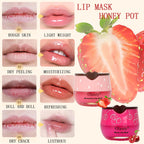 9PCS Bee Lip Balm Honey Pot,Honey Lip Balm Bulk,Hydrating Sleeping Lips Mask Overnight with Sticks,Lips Mask HoneyPot Moisturizing Reduce Lip Lines,Hydrating Prevention Dry &Cracked Lips Care