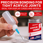 Acrylic Bonding Cement with Applicator Bottle 4 oz, Clear Adhesive for Plexiglass and Plastic Sheets, Fast-Setting Glue