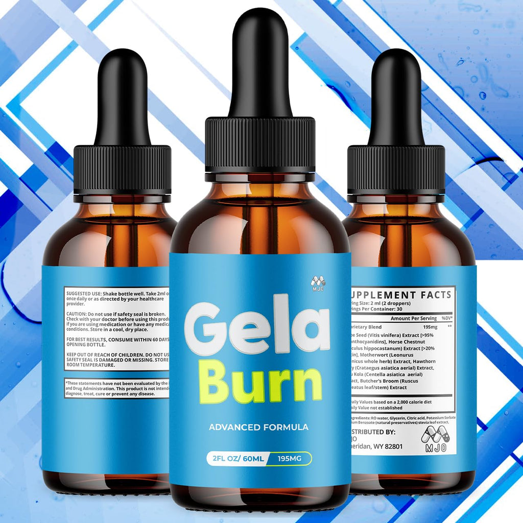 (2 Pack) Gela Burn Drops, Official GelaBurn Drops with Natural Ingredients, Advanced Formula Supplement with Max Strength Health & Wellness Active Lifestyle Multivitamins for Women& Men (60 Servings)
