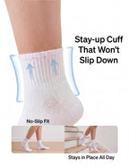 HUE Mini Crew Socks for Women, 6-Pack, White, One Size