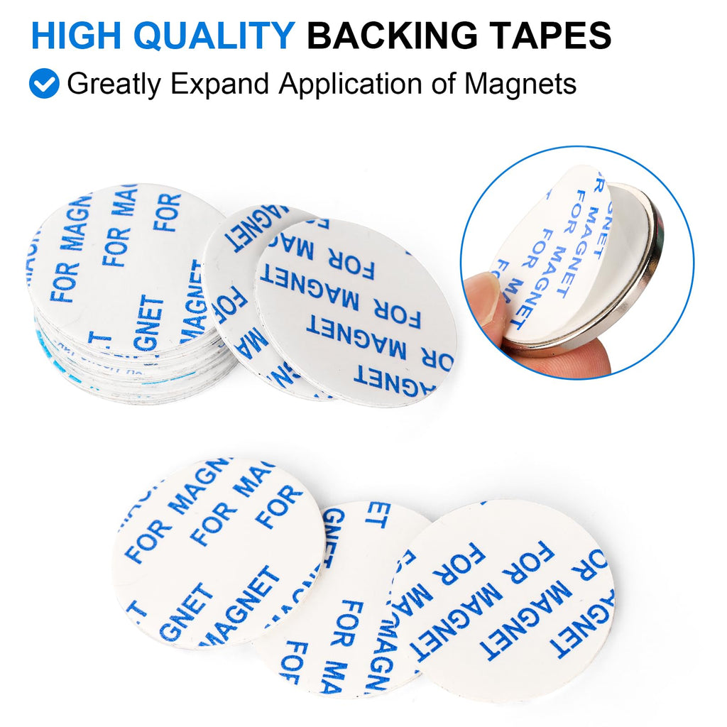 TRYMAG 20 Pieces 30x3mm Neodymium Magnets Heavy Duty, Super Strong Rare Earth with Adhesive Backing, Powerful Permanent Neodymium Disc Magnets for Fridge, DIY, Crafts, Scientific