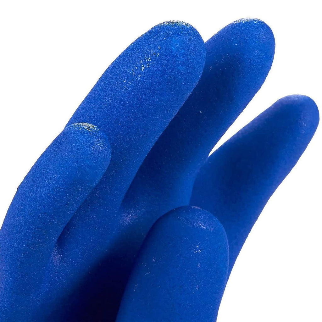 Juvale Rubber Dishwashing Gloves - Heavy Duty Rubber Gloves for Cleaning - Waterproof Kitchen Protection for Women - Cotton-Lined Grip Design - Large, Pack of 2, Blue