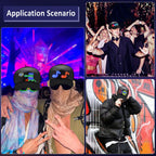 GOTUS LED Hats, LED Display Screen Smart Caps,Bluetooth APP Control,Custom Text, Patterns, Animations for Party Christmas Halloween(1632) Black