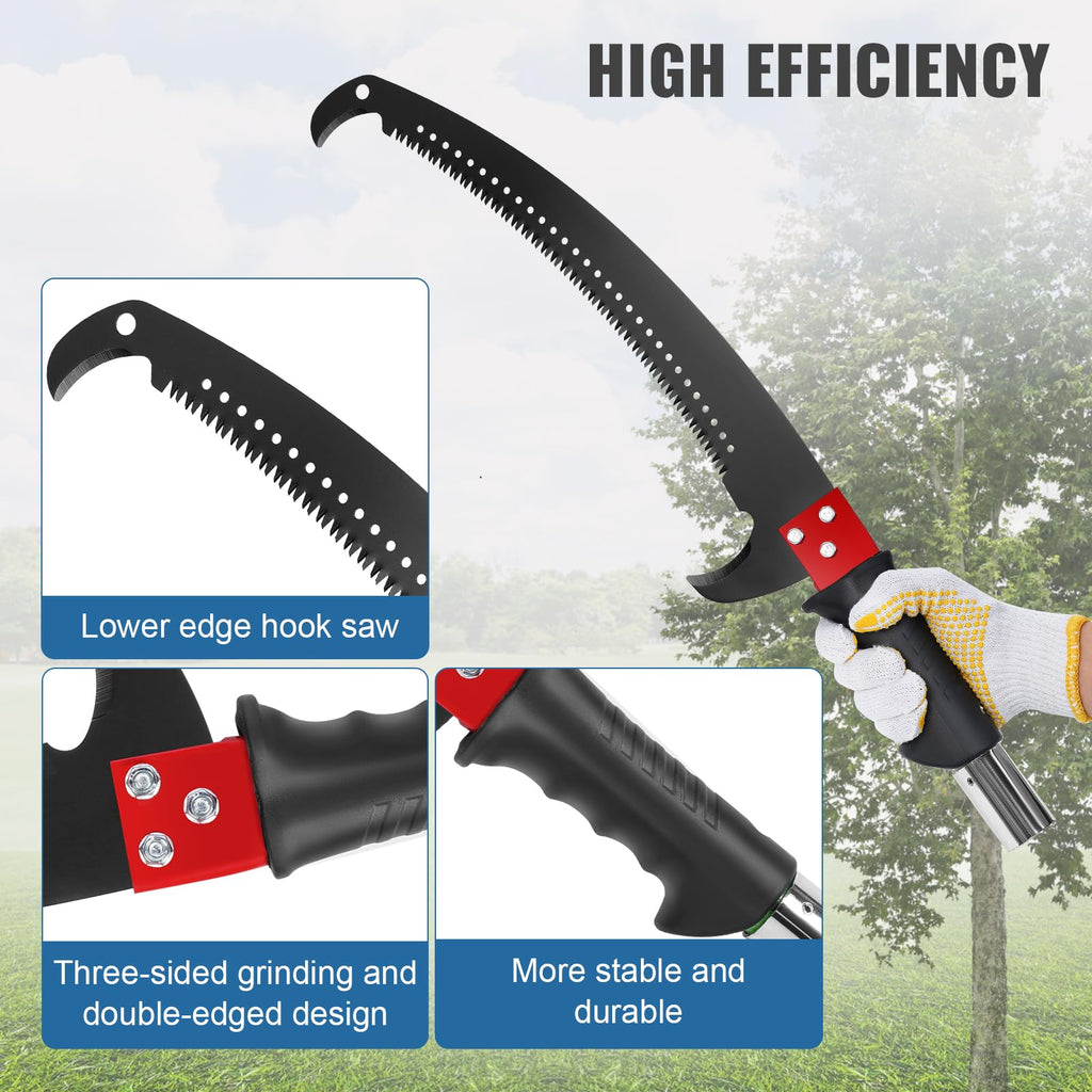 30 Ft Manual Pole Saw, Extendable Tree Pruner Blade and Scissors Set