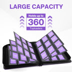 Toploader Binder, Holds 360 Toploaders, 100 Toploaders INCLUDED, 9-Pocket PU Cover Top Loader Binder for 3" x 4" Rigid Toploaders, Ringless Double-Sided Toploader Card Binder for TCG, Sport Cards