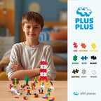 PLUS PLUS 600 Piece Basic Mix - Mini Waffle Blocks, Classroom Must Haves