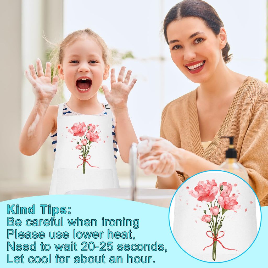 Bouiexye 10 Pack Kids Apron Adjustable Children Apron with 2 Pockets Children Chef Painting Aprons for Cooking Baking Painting Crafts Making (White)