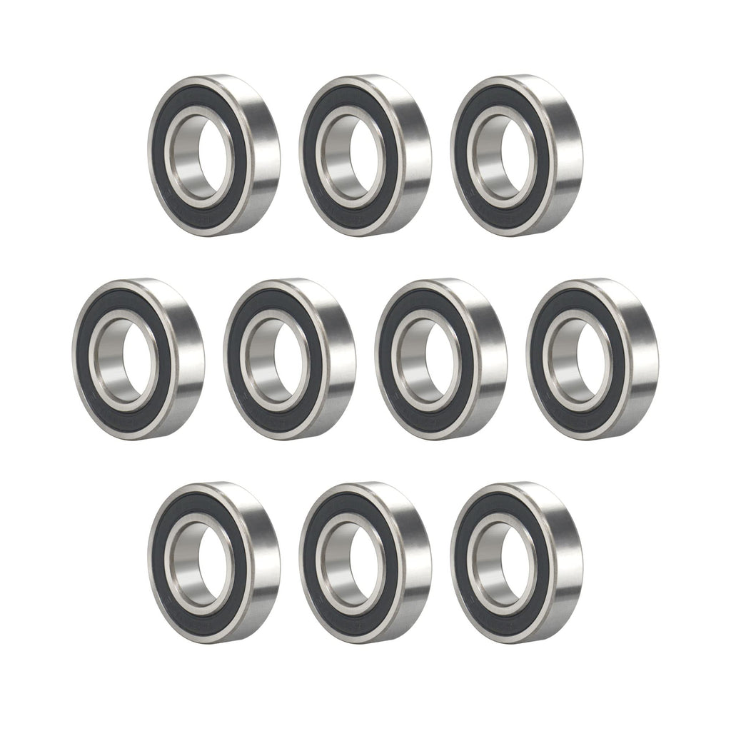 FOCMKEAS R10-2RS 10 PCS Deep Groove Ball Bearing ID 5/8"×OD 1-3/8 "×Width 11/32" Double Black Rubber Shielded Ball Bearing Chrome Steel P0 Z2 Bearing for Industrial Machine,Power Tools