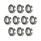 FOCMKEAS R10-2RS 10 PCS Deep Groove Ball Bearing ID 5/8"×OD 1-3/8 "×Width 11/32" Double Black Rubber Shielded Ball Bearing Chrome Steel P0 Z2 Bearing for Industrial Machine,Power Tools