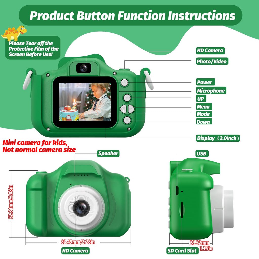 Upgrade Kids Camera,Christmas Birthday Gifts Toys for Ages 3‑12