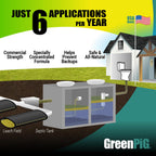 Green Pig Septic Tank Treatment Pucks – Enzyme & Bacteria-Based Treatment for Preventative Septic Maintenance, Helps Reduce Odors & Buildup, 2-Year Supply (12 Pucks)