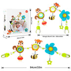 Lynncare Adjustable Arch Bassinet Toys for Infant & Toddlers, Stroller Arch, Baby Crib Toys with Fascinating Hanging for Stimulating Baby’s Senses and Developing Motor Skills