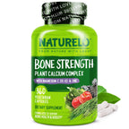 NATURELO Calcium Supplement with Vitamin C, D3, K2, and Magnesium Zinc for Bone Strength, 360 Vegetarian Capsules, with Calcium 600mg, Non-GMO, Plant-Based, Soy & Gluten-Free