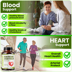 Heart Health Blood Pressure Support Supplement - Support Blood Pressure & Healthy Circularity Naturally with Hawthorn Berry & Hibiscus.Vitamins Pills for Healthy Hypertension (BP) & Healthy Heart.