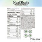 Fit & Lean Meal Shake, Fat Burning Meal Replacement, Meal Replacement with Protein, Fiber, Probiotics and Organic Fruits & Vegetables, Cookies and Cream, 1lb, 10 Servings Per Container