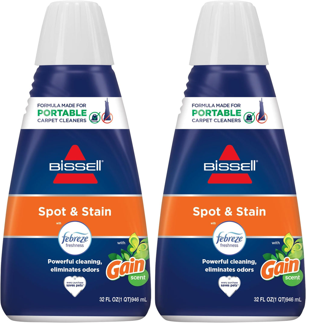 Bissell® Spot & Stain with Febreze + Gain Original Scent Formula for Little Green Devices,Portable Carpet Cleaners (3968),(Pack of 2)