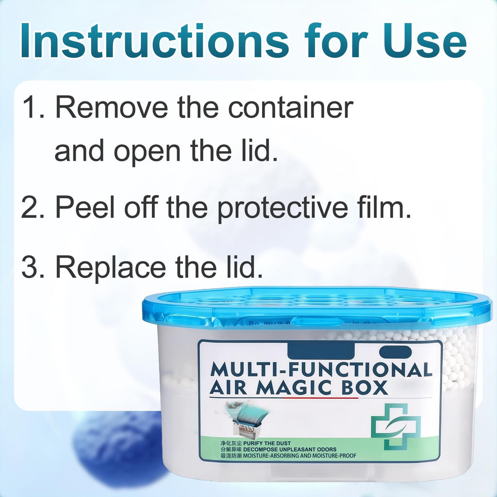Indoor Air Purification Dust Removal Magic Box, Multi-Functional Air Magic Box, Household Deodorizing Air Freshener, Automatic Dust Collection Purifies for Car, Bedroom, House, Office（230g)