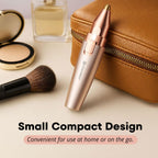 VG VOGCREST Eyebrow & Facial Trimmer: 2 in1 Rechargeable Facial Hair Removal & Eyebrow Shaver - Body Razor with Built-in LED Light (Rose Gold)