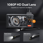 Dual-Lens Endoscope Camera with Light, DEPSTECH 1080P HD Borescope with 5" IPS Screen, 16.5FT Flexible Sewer Plumbing Snake Camera, Cool Gadgets for Men, Women
